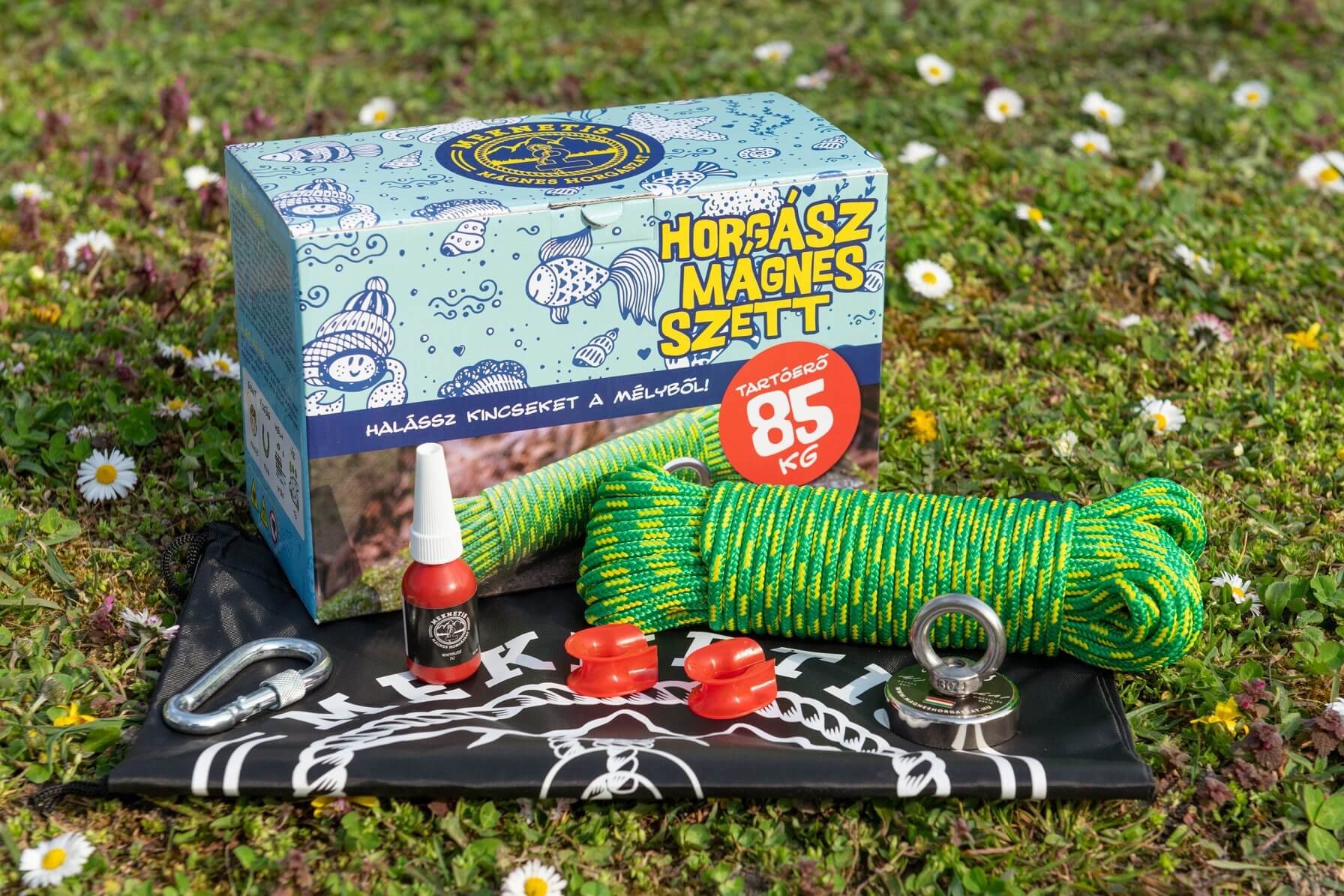 extra diszdobozos 85kg tartóerejű horgászmágnes